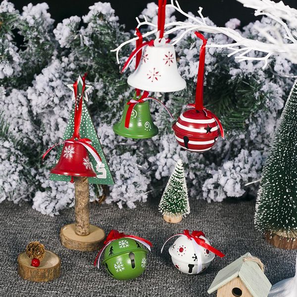 

3pcs metal jingle bell christmas decoration for home metal jingle bell with ribbon tree decoration home xmas tree pendants