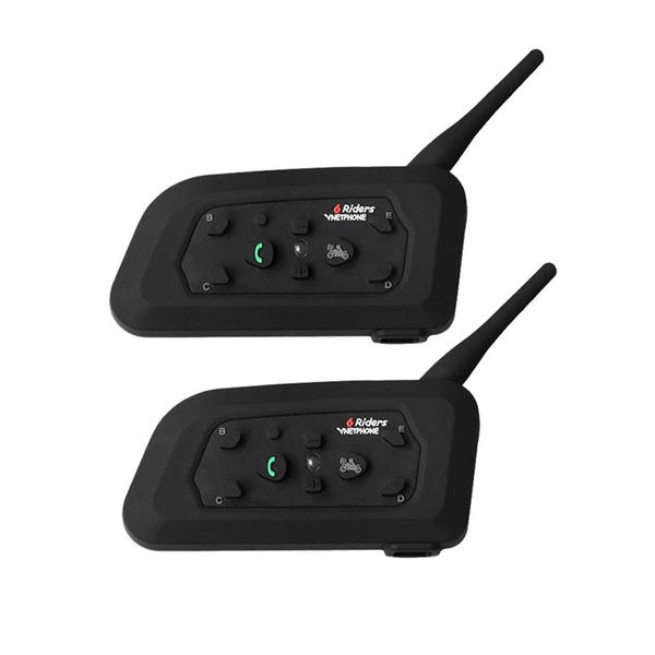 

vnetphone 2pcs motorcycle bluetooth headset helmet walkie-talkie 1200m mp3