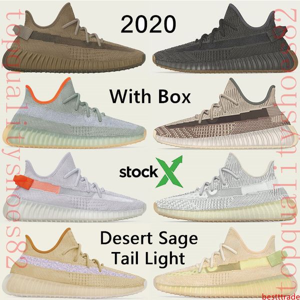 

2020 desert sage tail light kanye west running shoes marsh earth flax yecheil men women v2 trainers designer sneakers with stock x 36-48