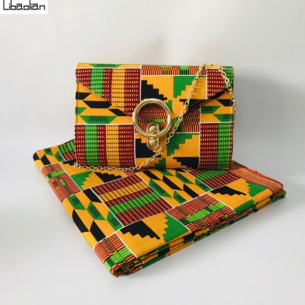 

блестящая воск ткань 6yards хлопка kente стиль для одного пк с совпадающим воском женщина сумочки модельером, горячие продавать f94-26, Black;white