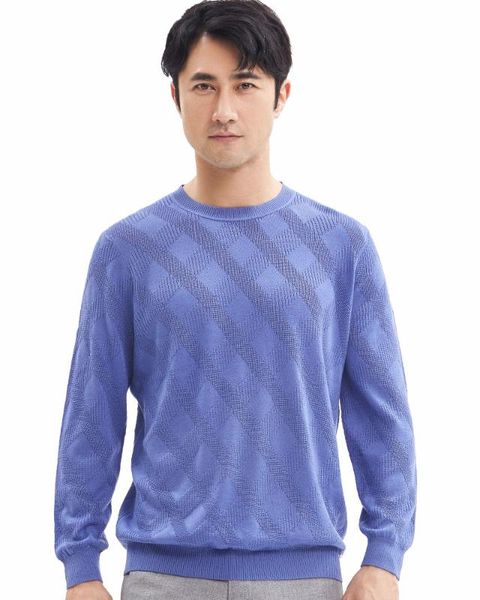

zhili men's knit plaid long sleeve thin sweater_blue_xx-large, White;black