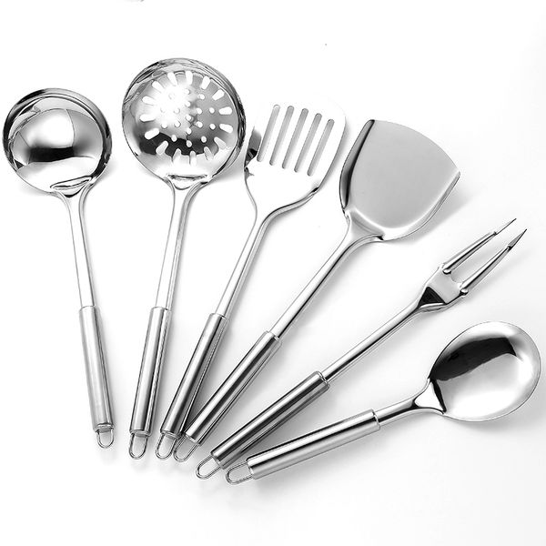 

6pcs kitchen tools utensil stainless steel cooking set upscale kitchenware cookware kitchen accessories spatula spoon colander