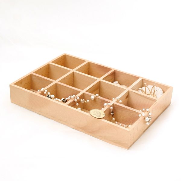 

[ddisplay]creative wooden pendant lattices display tray beech watches jewelry storage holder personalized solid wood bracelet organizer tray, Black