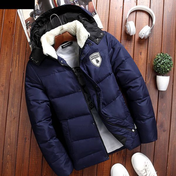 

mens designer thick jackets luxury solid color mens down coat fashion womens embroidery badge winter clothes 4 colors high quality, Black