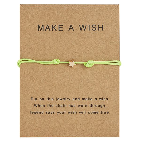 

fashion make a wish card fashion star weaving adjustable bracelets bangle antique charms bracelet women men jewelry, Golden;silver