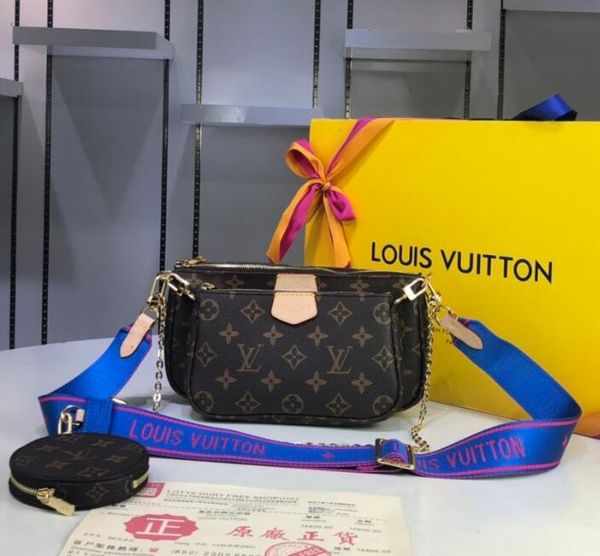 

multi pochette accessories purse handbag women shoulder bags l flower crossbody bag 3 pcs lv louis vuitton women chain strap