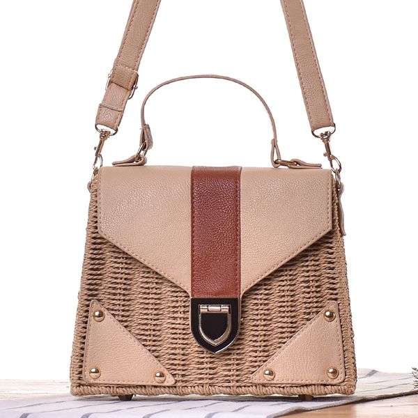 

women one shoulder woven bag holiday leisure straw bag ladies crossbody