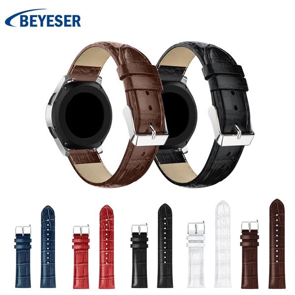 

22mm for samsung gear s3 frontier classic watch leather replacement bracelet watchband strap for samsung glaxy watch 46mm bands, Black;brown