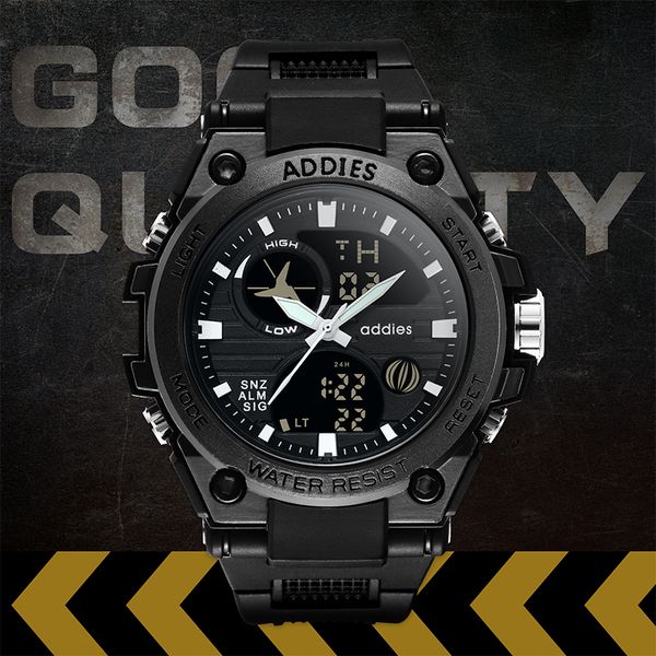 

aidis 2019 new sports men's watches quartz watch men waterproof date week clock relogio masculino, Slivery;brown