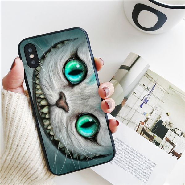 

coque luxury alice cat smile cover for iphone 11 pro xs max xr case for iphone 8 7 6s plus 5s se 5 case soft silicone cover.