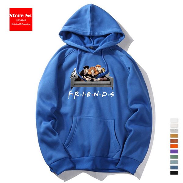 

друг письмо версии для печати толстовки унисекс толстой толстовки толстовки моды проложенной женской с длинным рукавом мужской толстовки, Black