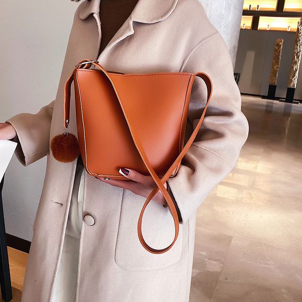 

новые женщины сумка корейского мешка плеча повелительниц способ вскользь пу кроссбоди сплошного цвета ведро