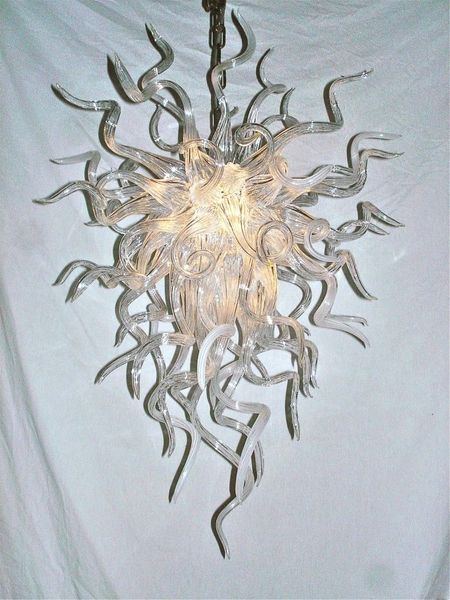 

new white unique designed blown glass pendant lamps 100% handmade borosilicate glass modern led chandelier for livingroom