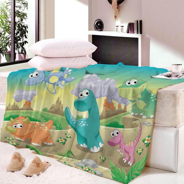 

мультфильм dinosaur nap одеяло super soft throw одеяло для детей печатный пляжное полотенце throwtravel кондиционер