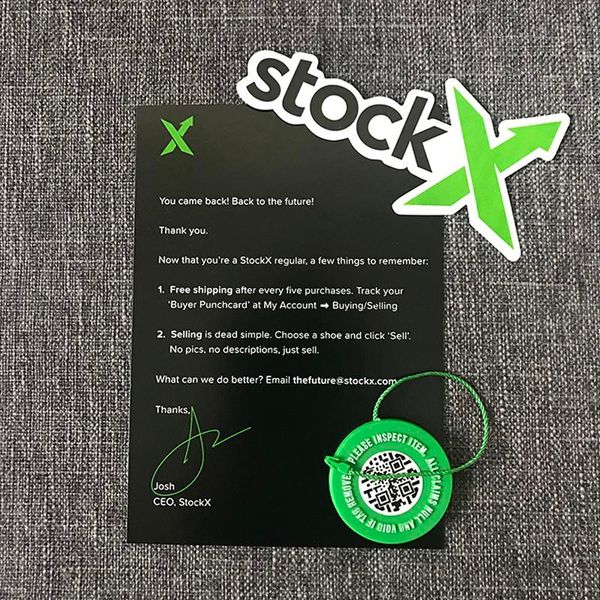 

2018 in stock x green circular tag rcode stickers flyer plastic shoe buckle stockx verified x authentic green tag wholesale retail, White;pink