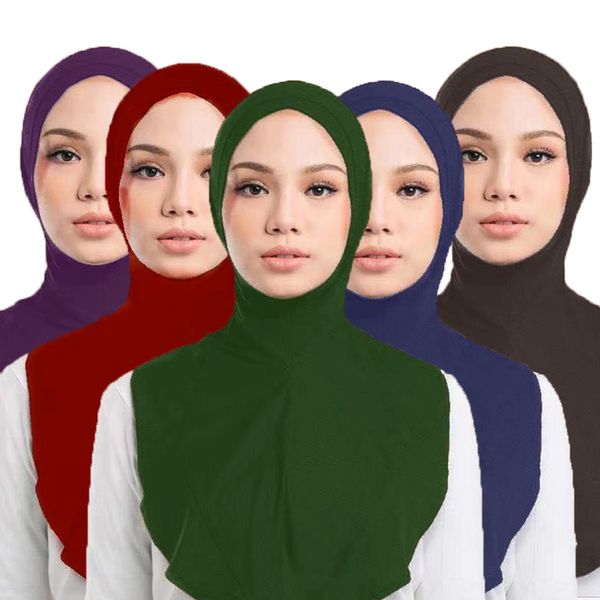 2020 One Piece Mulheres muçulmanas oração Hijab Cap Amira Scarf underscarf Hat Turban Inner Neck cobertura completa Ninja islâmica Headwear Enrole