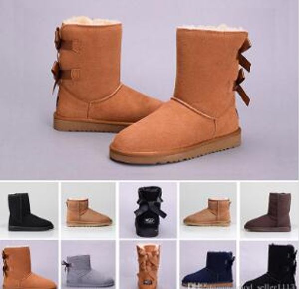 

snow winter wgg leather women australia classic kneel half long boots ankle black grey chestnut navy blue red coffee womens girl shoes