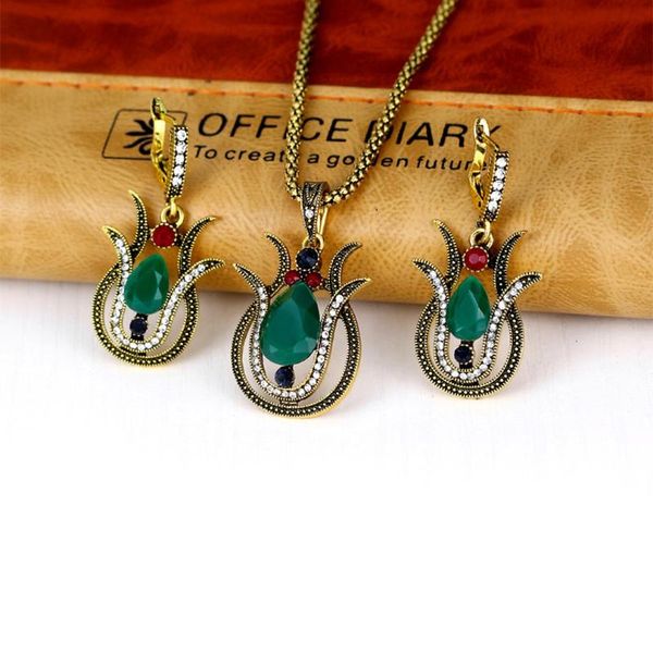 

vintage type lady necklace ear stud charming women pendant necklace girl eardrop eye-catching female party ornaments, Silver