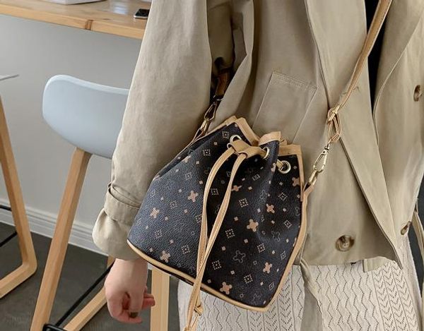 

small bag female 2020 new arrival printed temperament bucket bags wild texture fashion shoulder messenger bag