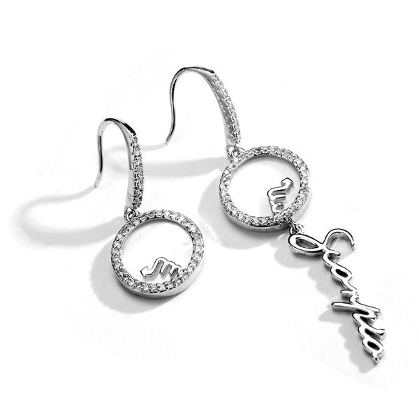 

красные деревья марка мода асимметричные висячие серьги для женщин высокое качество мотаться серьги ювелирные изделия оптом / drop доставка, Silver