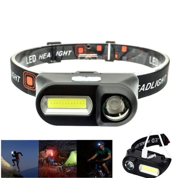 

2 led cob xpe usb headlamp frontal torches high power bright headlight 18650 rechargeable head light for camping fishing lamp