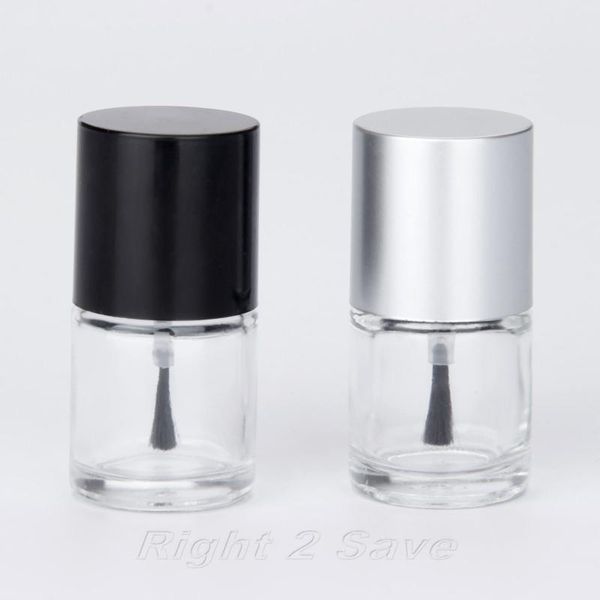 1 шт., 10 мл, флакон для лака для ногтей с кисточкой, многоразовый пустой косметический контейнер, стеклянная бутылка, инструмент для маникюра, черный, серебристый цвет, Caps288z