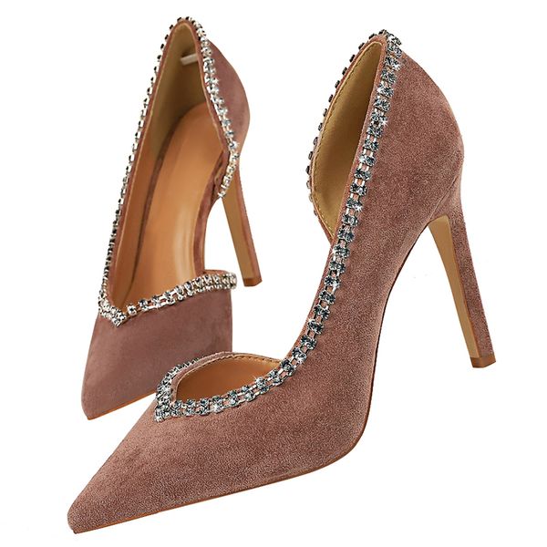 

women 8cm 10cm high heels crystal glitter pumps lady fashion purple pointed toe female escarpins fetish heels party shoes, Black