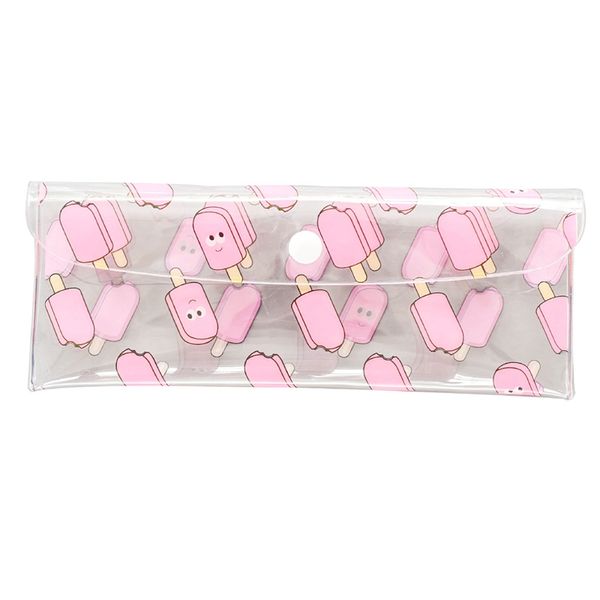 

1 pcs kawaii pencil case strawberry pvc gift estuches school pencil box case bag school supplies stationery