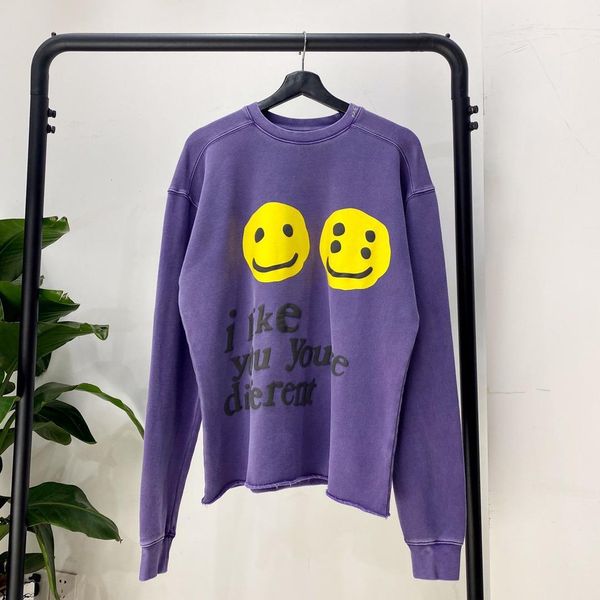 

2020sss crewneck round neck letter printing purple sweatshirt mens women fashion couple designer sweater hfxhwy102, Black