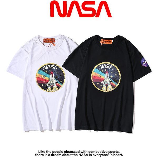 

mens дизайнера tshirt европейский и американский прилив бренд японский совместный космонавту печататься tshirt улицы пара случайно короткий, White;black