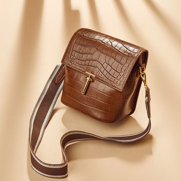 

johnature fashion alligator women messenger bag 2019 new genuine leather small bucket bag casual cowhide shoulder&crossbody bags