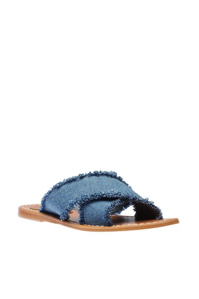 

pearl genuine leather navy blue women 's slippers 120130002443, Black