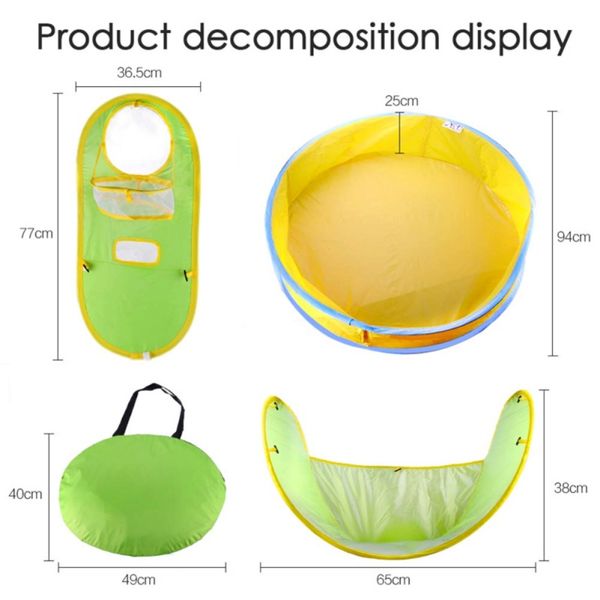 

foldable -up baby beach tent sun shelters uv protection portable kids play tent indoor outdoor baby pool beach canopy