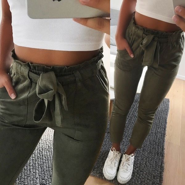 

leather pants women trousers new 2019 fashion winter women suede pants style leather bottoms trouser casual pencil pants high waist, Black;white
