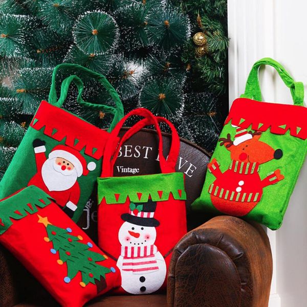 

christmas candy gifts holders ornaments christmas tree hanging decorative bags santa clause hand bags new year gifts