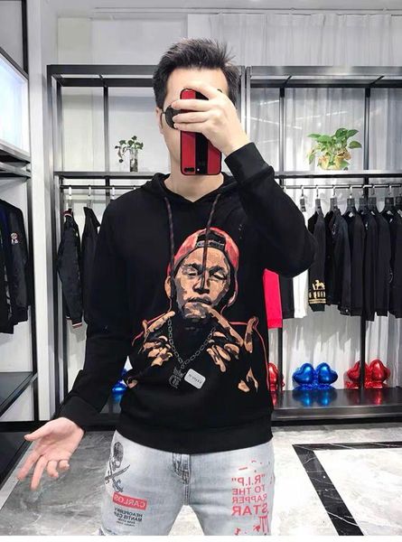

2019 autumn and winter men 's knitted sweater bf191028#06y870, White;black
