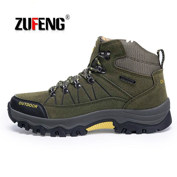 

leather waterproof men hiking shoes sneakers male camping outdoor mountain shoes winter warm snow ankle boots top