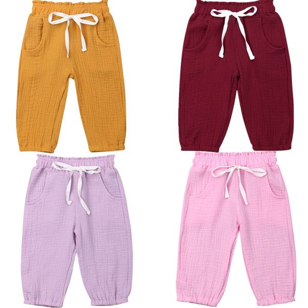 

us stock toddler baby kids girls foam cotton wrinkled bloomers troers leggings pants, Blue