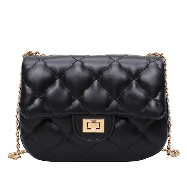 

pu leather solid color women's bag 2020 chain shoulder bag wallet travel shopping