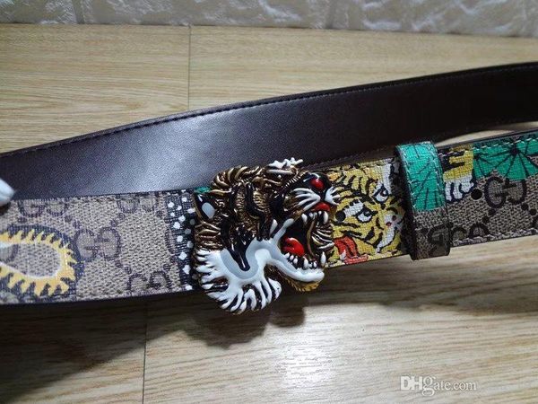 

Luxury ceinture de igner belt fa hion tiger animal pattern buckle belt men women belt for gift