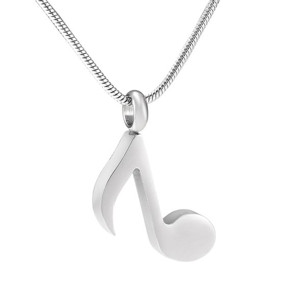 

ijd9859 music note urn ashes pendant memorial keepsake jewelry treble clef locket ash keepsake holder memorial jewelry fillable jewelry, Silver