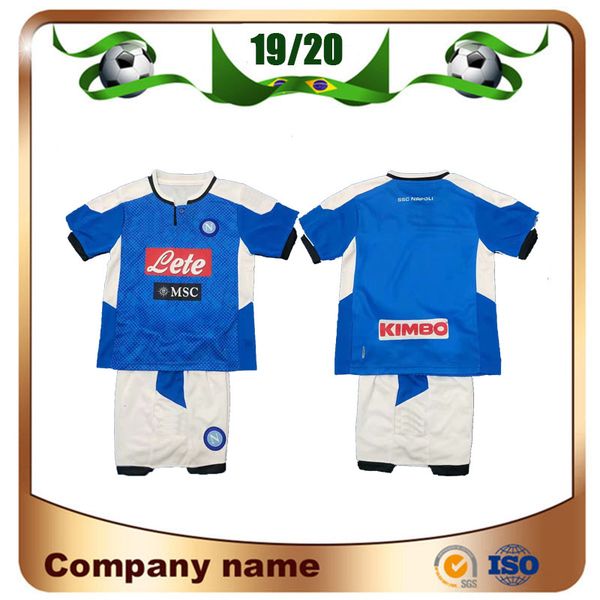 

19/20 kid kits napoli soccer jerseys 2020 naples home #17 hamsik #24 insigne football shirts #14 mertens boy soccer uniforms sales, Black