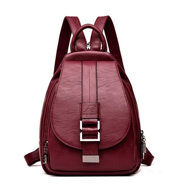 

2019 women leather backpacks large capacity sac a dos travel ladies bagpack vintage mochilas female leather backpack for girls