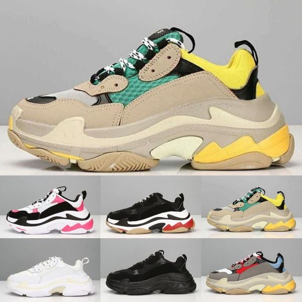 

дешевые модные paris 17fw triple s кроссовки triple-s повседневная папа мужская дизайнерская обувь для женщин бежевый черный дешевые спортив, Black