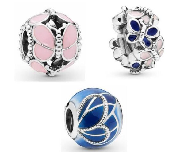 

2019 весна бабочка композиция spacer шарм приступы пандора браслеты серебро 925 подвески для женщин diy шариков 100% 925 ювелирных изделий с, Black