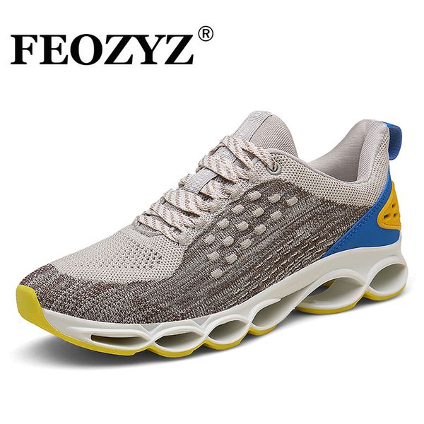 

feozyz knit upper men blade running shoes rubber sole mens trainers shoes big size men sneakers