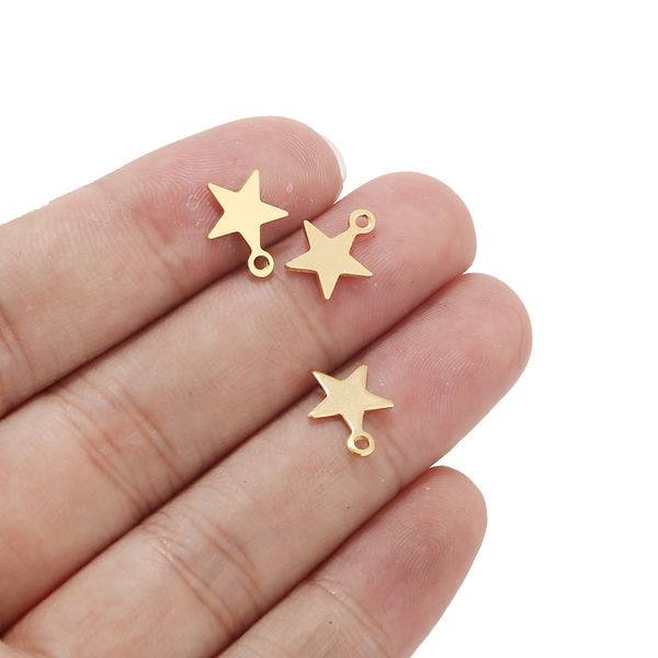 

20pcs stainless steel gold tone tiny star charms for bracelet jewelry making accessories, Bronze;silver