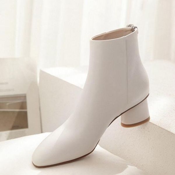 

осень и зима роскошные кожаные нескользящие роскошные высококачественные ботильоны для бега модные остроконечные вечерние мотоциклетные туфл, Black