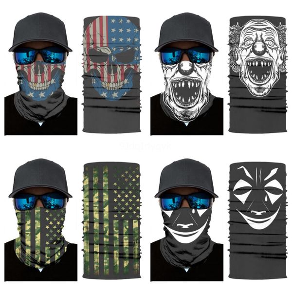 

fashion usa flag magic headskull scarf bandana cycling masks head neck scarves windproof sport camouflag face mask with filtere #463#211, Blue;black