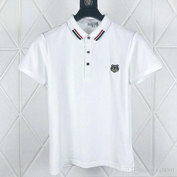

вышитые тигр polo дизайнер рубашки мужские футболки бренда одежды с коротким рукавом летом calssic роскошь высокого качества бизнеса вскольз, White;black